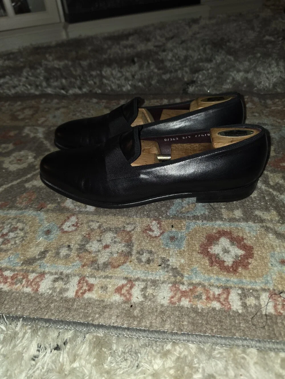 SALVATORE FERRAGAMO Gorgeous Black Formal/Tuxedo Dress Slipons Size 11.5 NEW!